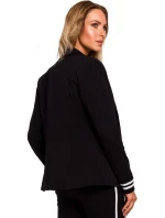 M459 Blejzr s pruhovanými žebrovanými manžetami - černý M459 Blejzr s pruhovanými žebrovanými manžetami - černý