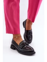 Elegantní černé dámské kožené mokasíny Triana