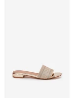 Dámské Sandály Na Plochém Podpatku Zlaté Fexxy Dámské Sandály Na Plochém Podpatku Zlaté Fexxy