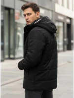 Pánská zimní bunda s kapucí černá FashionStreet TX4992