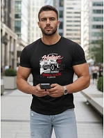 Pánské tričko s potiskem VINTAGE CAR FashionStreet černá NX5082R