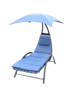 Lehátko se slunečníkem BERGAMO 200x125x180CM tmavě modré