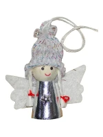 VÁNOČNÍ PŘÍVĚSEK ANDĚL STŘÍBRNÝ 7CM