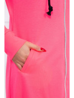 Šaty s kapucí mikina růžová neonová