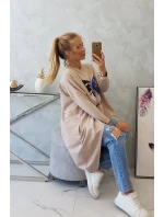 Oversize halenka s potiskem béžová