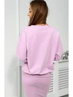 Halenka + pruhované šaty fialové