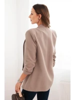 Dámská sako bez zapínání s podšívkou S/M fango