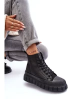 Ocieplane Kožené Boty Na Zip Big Star MM274625 Černé