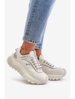 Dámské Kožené Tenisky Na Platformě Big Star OO274A221 HI-POLY SYSTEM Bílé Dámské Kožené Tenisky Na Platformě Big Star OO274A221 HI-POLY SYSTEM Bílé