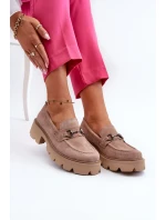 Robustní dámské béžové semišové mokasíny Neloria Robustní dámské béžové semišové mokasíny Neloria