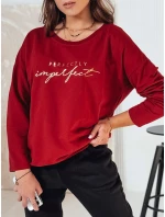 VIVILINES dámská halenka oversize s potiskem bordó FashionStreet RY2693