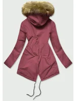 Růžová dámská zimní bunda typu parka (b2628) Růžová dámská zimní bunda typu parka (b2628)