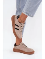 Semišové dámské tenisky na platformě béžové Elivienne