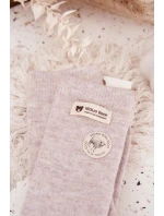 Dámské teplé vlněné ponožky s nášivkou – béžové Dámské teplé vlněné ponožky s nášivkou – béžové