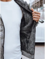 Pánská rozepínací zateplená mikina světle šedá FashionStreet BX5596
