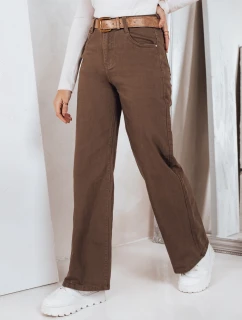 Dámské široké džíny hnědé FashionStreet UY2845