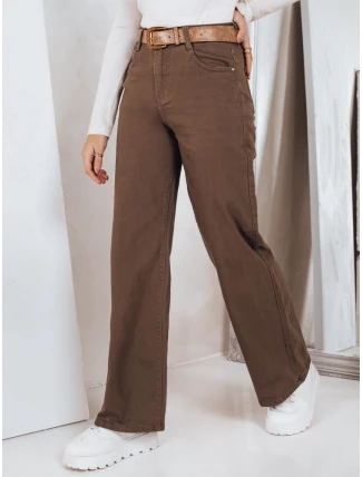 Dámské široké džíny hnědé FashionStreet UY2845