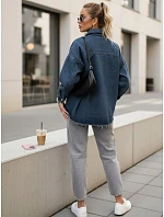 Dámská tmavě modrá džínová košilová bunda FashionStreet TY5689