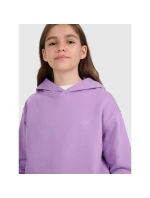 Dívčí nepruhovaná mikina s kapucí 4F 4FJRAW25TSWSF2467-51S