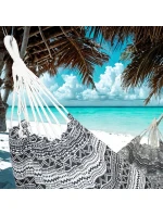 ZAHRADNÍ HAMMAK 1 OSOBA 200x100 cm ETNO S PŘIKRÝVKOU 1063980