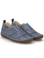 Dámská kožená prolamovaná modrá polobotka Rieker M2852-12