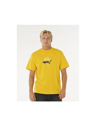 Pánské tričko RIP CURL Inner Visions Rotten Sun Tee, žluté