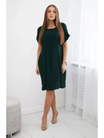 Šaty s kapsami tmavě zelená