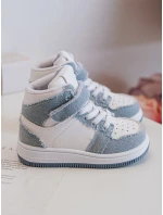 Dětské džínové sportovní boty bílo-modré Milara