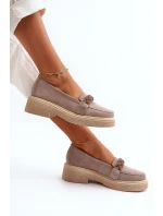 Dámské semišové mokasíny s ozdobou Cappuccino Zazoo 3429/W Dámské semišové mokasíny s ozdobou Cappuccino Zazoo 3429/W