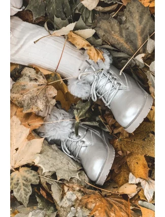 Stříbrné izolované dětské boty Trapery Fobos Stříbrné izolované dětské boty Trapery Fobos