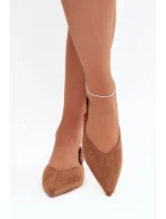 Dámské baleríny s přezkou Tanelia – camel