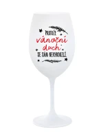PROTOŽE VÁNOČNÍ DŮCH SE SÁM NEVYKOUZLÍ - bílá  sklenice na víno 350 ml