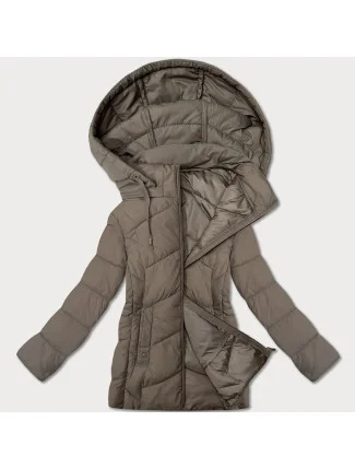 Béžová dámská vypasovaná bunda s kapucí J Style (16M9191-62)