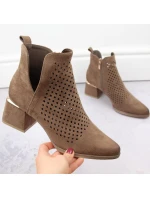 Semišové boty na podpatku Potocki W WOL213B hnědé