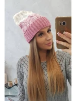Dámská čepice Samara K346 powder pink+ecru