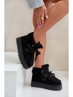 Dámské zavazovací sněžky s hrubou podrážkou černé Loso Dámské zavazovací sněžky s hrubou podrážkou černé Loso