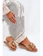 Ploché Dámské Sandály S Ozdobným Detalem Camel Nellodra