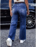 Dámské džínové kalhoty RETROFIT baggy s páskem v modré barvě FashionStreet UY2233