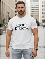 Pánské klasické tričko s nápisy bavlna bílá FashionStreet NX5144R Pánské klasické tričko s nápisy bavlna bílá FashionStreet NX5144R
