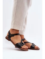 Zazoo 40182 Dámské kožené sandály černé Zazoo 40182 Dámské kožené sandály černé
