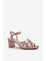 Dámské sandály na podpatku Sergio Leone SK065 Zlaté