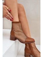 Síťované Dámské Boty Na Podpatku Hnědé Lithyia