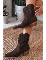 Dámské otevřené kotníkové boty na podpatku Čokoládové Ferissa