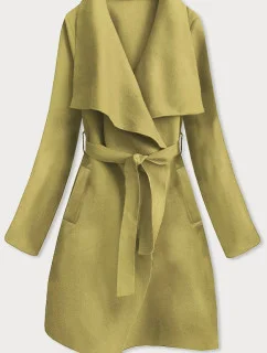 Minimalistický dámský kabát v olivové barvě (747ART)