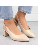 Sergio Leone W SK439A béžové perleťové plné elegantní sandály