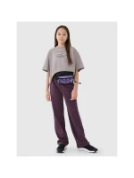 Dívčí oversize crop top s potiskem 4F 4FJRSS25TTSHF2587-83S