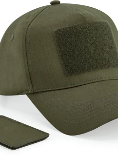 Beechfield B 638 5 panelová čepice s nášivkou 53.0638 military green