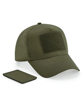 Beechfield B 638 5 panelová čepice s nášivkou 53.0638 military green Beechfield B 638 5 panelová čepice s nášivkou 53.0638 military green