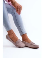 Dámské semišové mokasíny fialové Lenvie