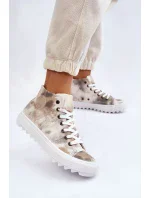 Dámské tenisky High Big Star LL274047 Bílá a zelená Dámské tenisky High Big Star LL274047 Bílá a zelená